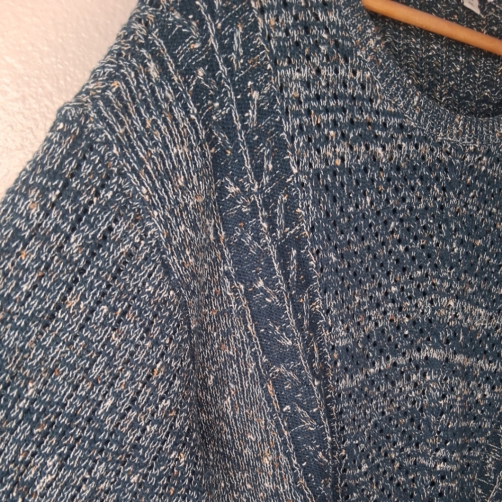 Coldwater Creek Sweater Teal Open Knit Pullover Sweater Petite XL - Picture 5 of 16